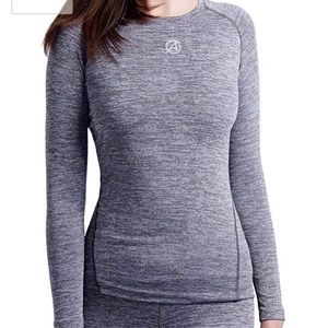 GRAY WOMENS ATHLETIC TOP LONG SLEEVES L